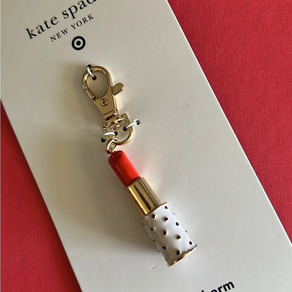 Kate Spade Lipstick Bag Charm Keychain new york x Target purse jewelry handbag
